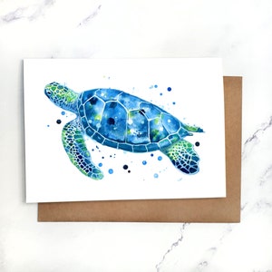 Tartaruga marina del Sargasso / Biglietto d'auguri vuoto all'interno / Biglietto A7 5x7" con busta / Set opzionale