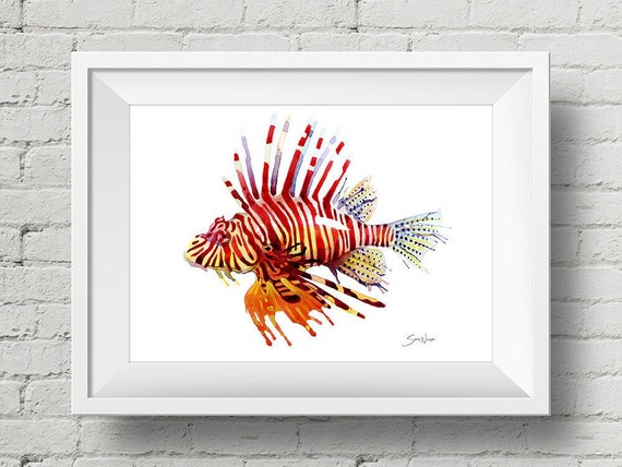 Lion fish Mermaid Hand Batiked Wall Hangings Lion fish Mermaid Hand Batiked Wall Hangings