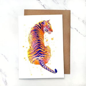 Tigre del Bengala / Biglietto di auguri vuoto all'interno / Biglietto A7 5x7" con busta / Set opzionali