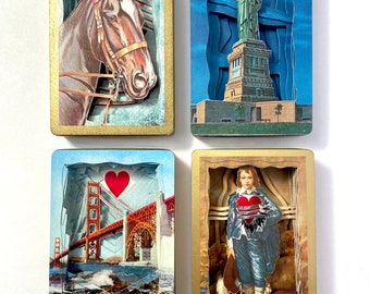 Lonely Hearts / Vintage hand cut playing card decks