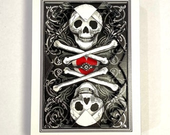 Lonely Heart with Skulls / hand cut playing card deck