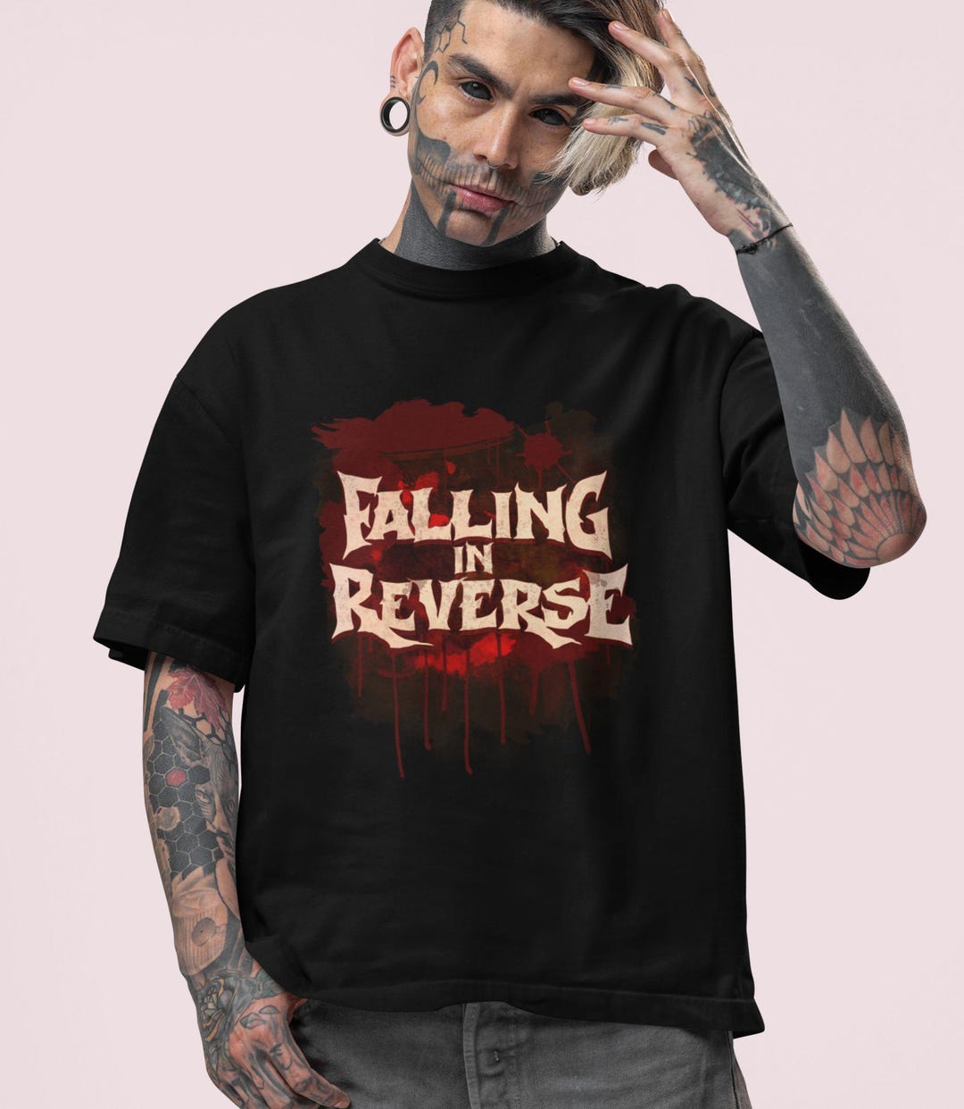 Fall In Reverse Mugshot Falling in Reverse Oversize T-shirt • Ronnie Radke Merch • Metal Band ...