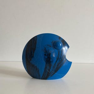 Resin sculpture of a blue fish