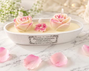 Handmade Rose and Black Musk 'Garden Moments' Soy Wax Aromatherapy Candle