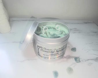 Handmade Sage, Rosemary & Amazonite 'Cleansing' Soy Wax Ritual Candle