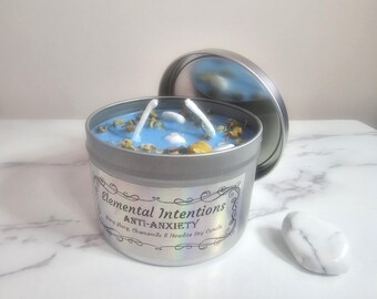 Ylang Ylang, Chamomile and Howlite 'Anti-Anxiety' Soy Wax Aromatherapy Candle