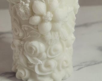 Handmade 'Floral' Frankincense and Myrrh Soy Wax Altar Candle