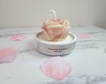 Handmade Rose and Black Musk 'Summer Rose' Soy Wax Aromatherapy Candle