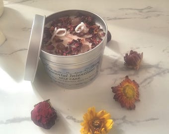 Handmade Black Musk, Rose & Strawberry Quartz 'Self Care' Soy Wax Candle