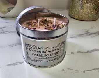 CALMING NIGHTS Rose & Black Oud Aromatherapy Soy Wax Candle