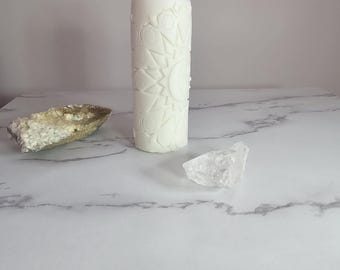 Handmade Black Amber 'Sun and Moon' Soy Wax Altar Candle