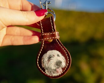 Pet Photo Keychain, Personalised KeyRing, Keychain Gift, Leather Keyring, Pet Photo Present, Custom Leather, Custom Key ring