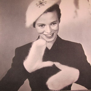 Knitted Beret and Mittens PDF Patterns 1950&#39;s Vintage Patterns B-498, B-508