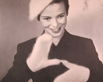 Knitted Beret and Mittens PDF Patterns 1950's Vintage Patterns B-498, B-508