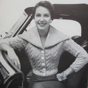 1950&#39;s Vintage Knitting PDF Pattern Women&#39;s Saratoga Sweater 731-3