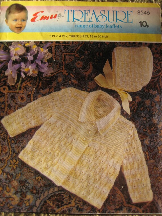 Hat /& Bootees Dress PDF digital download gift for new mum baby 14-18 inch Knitting Pattern Coat baby set