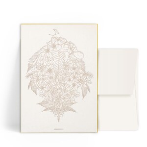 2x Cartes typographiques A6 • Bouquet de fleurs • Enveloppe