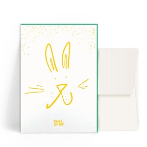 2x Letterpresskarten A6 • Hase "Frohe Ostern"  • Kuvert