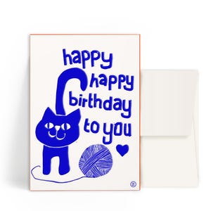 2x Cartes typographiques A6 • Joyeux anniversaire • Enveloppe