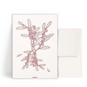 2x Cartes typographiques A6 • Branches rouges • Enveloppe