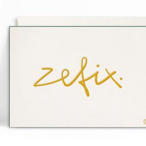 2x cartes typographiques A6 • Zefix • Enveloppe