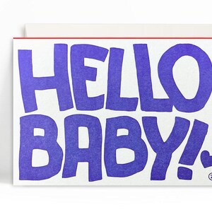 2x Letterpresskarten A6 • Hello Baby! • Kuvert