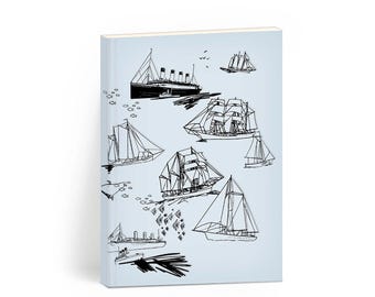 Notebook A5 • Ships • Letterpress • 140 pages • blank