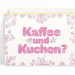 2x Letterpresskarten A6 • Kaffee und Kuchen? • Kuvert