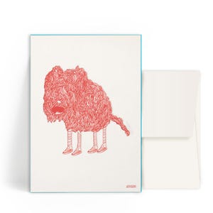 2x Cartes typographiques A6 • Monstre • Enveloppe