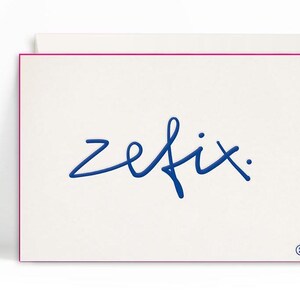 2x cartes typographiques A6 • Zefix • Enveloppe