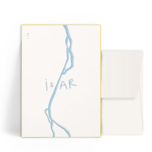 2x cartes typographiques A6 • Isar • Enveloppe