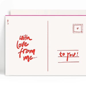 2x Cartes typographiques A6 • Lettre d'amour • Enveloppe
