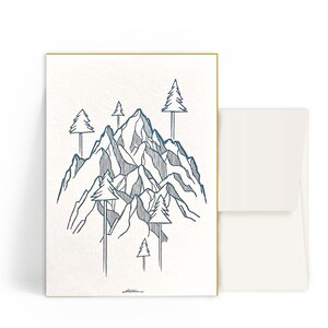 2x Cartes typographiques A6 • Montagnes • Enveloppe