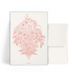2x Cartes typographiques A6 • Bouquet de fleurs • Enveloppe