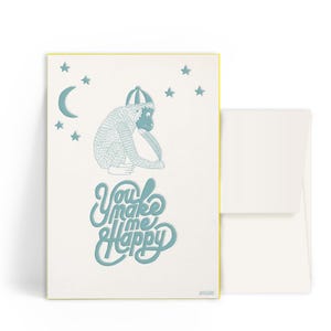 2x Cartes typographiques A6 • Singe • Enveloppe