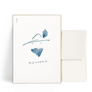 2x cartes typographiques A6 • Munich • Enveloppe
