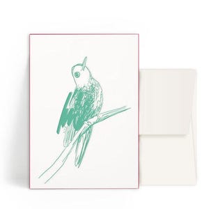2x cartes typographiques A6 • oiseau • enveloppe
