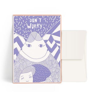 2x Cartes typographiques A6 • Ne vous inquiétez pas • Enveloppe
