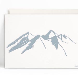 2x Cartes typographiques A6 • Montagnes • Enveloppe