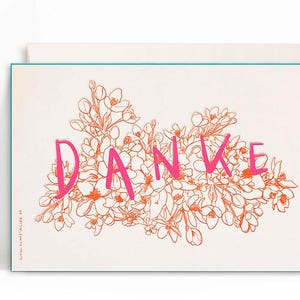 2x Cartes typographiques A6 • Merci • Enveloppe
