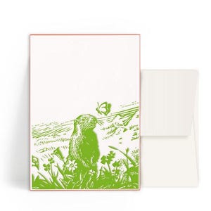 2x Cartes typographiques A6 • Marmotte • Enveloppe