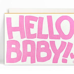 2x Letterpresskarten A6 • Hello Baby! • Kuvert