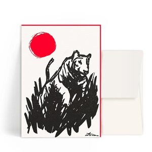 2x Cartes typographiques A6 • Tigre • Enveloppe
