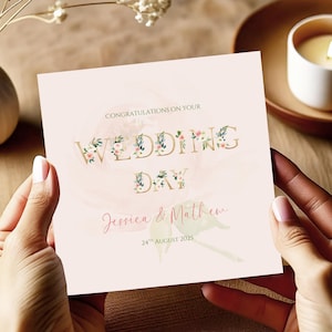 Carte de mariage personnalisée, carte de félicitations pour le jour du mariage, message le jour du mariage