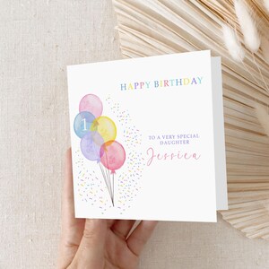 Cartão de aniversário personalizado para filha, cartão de aniversário para neta, cartão de aniversário para meninas, sobrinha, presente para filha, sobrinha, neta