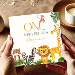 Biglietto di auguri personalizzato per il 1° compleanno del figlio, biglietto di auguri per il 1° compleanno del nipote, biglietto di auguri per il 1° compleanno del bambino, nipote