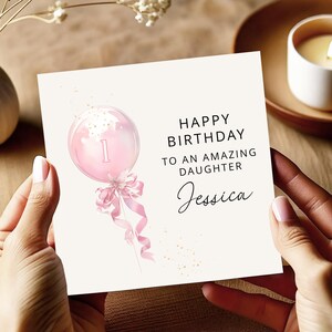 Biglietto di auguri personalizzato per il 1° compleanno della figlia, biglietto di auguri per il 1° compleanno della nipote, biglietto di auguri per il 1° compleanno delle bambine, nipoti, bambine