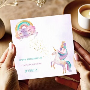 Unicorn Birthday Card Special Granddaughter, Unicorn Birthday Card 4 5 6, Unicorn Birthday Gift