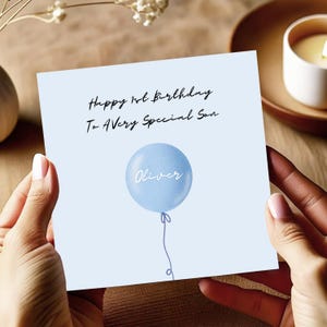 Biglietto di auguri personalizzato per il 1° compleanno del figlio, biglietto di auguri per il 1° compleanno del nipote, biglietto di auguri per il 1° compleanno del bambino, nipote