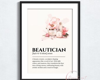 Beautician Definition Art Print: Beauty Salon Decor (Digital Download)